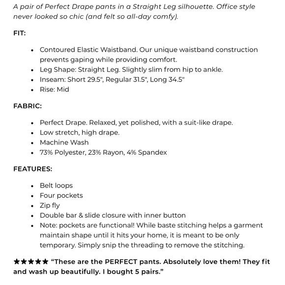 Lane Bryant - The Perfect Drape - Straight Navy Dress Pants - Picture 6 of 6